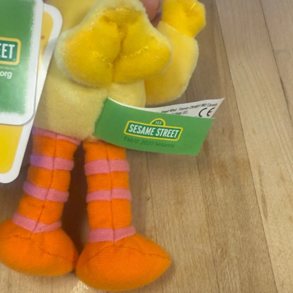 New Sesame Street Yellow and Orange Bird Plush Toy with tag
